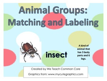 Preview of Animal Group Matching, Labeling, and Writing Science Activitys