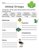 Animal Group Worksheet