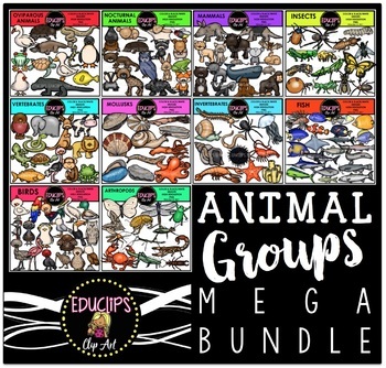 Preview of Animal Groups Clip Art Mega Bundle {Educlips Clipart}