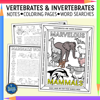 Preview of Vertebrates and Invertebrates Coloring Pages