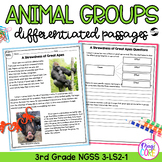 Animal Groups NGSS 3-LS-2-1 Science Differentiated Reading