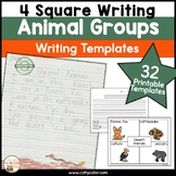 Animal Groups Writing Prompts K & First Grade 4 Square Tem