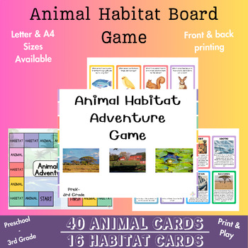 Preview of Animal Habitat Adventure Board Game: Explore, Discover, and Learn