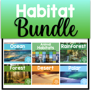 Preview of Animal Habitat BUNDLE - Rainforest, Ocean, Polar, Desert, Forest