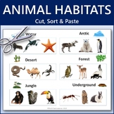 Animal Habitat Cut, Sort & Paste | Printable Worksheet Activity