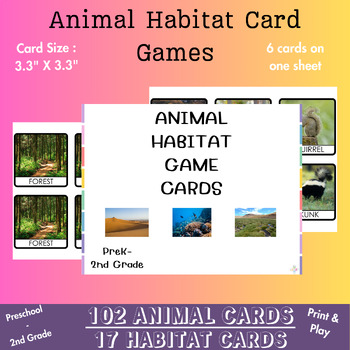 Preview of Animal Habitat Matching Flashcards: Explore the World of Animals and Their Habit