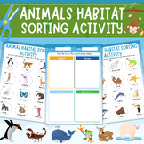 Animal Habitat Sorting Activity | Cut & Paste | Animal Hab