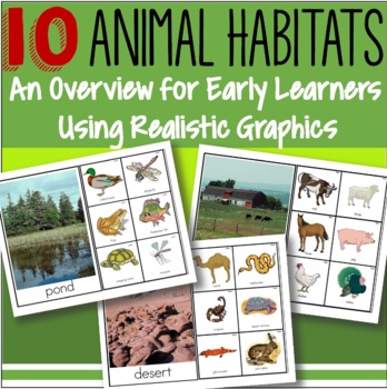 Preview of Animal Habitats - Activities for 10 Habitats Science Realistic Graphics