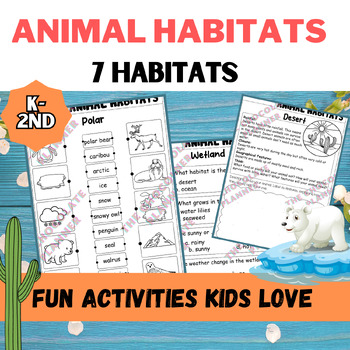 Preview of Animal Habitats, Animal Habitat sorting, Ocean, Desert, Forest... (14 pages)