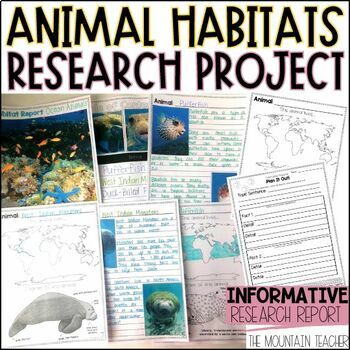 Preview of Animal Habitats - Animal Research Project Template & Informative Writing Prompt