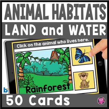 Preview of Animals and Habitats Digital Science Task Card Activities