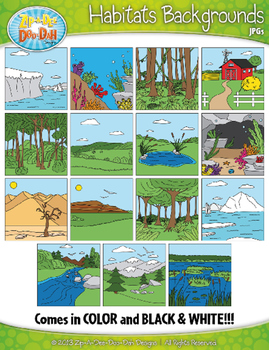 Preview of Animal Habitats Background Scenes Clipart {Zip-A-Dee-Doo-Dah Designs}