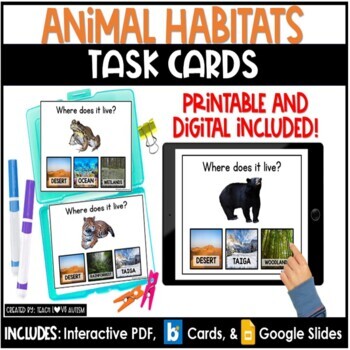 Preview of Animal Habitats , Biomes , Ecosystems | Boom Cards