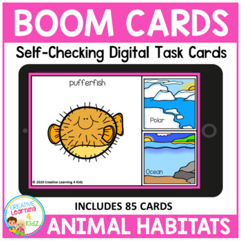 Preview of Animal Habitats Boom Cards for Distance Learning