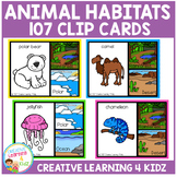 Animal Habitats Clip Cards