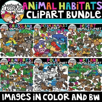 Preview of Animal Habitats Clipart Bundle {Animal Clipart}