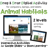 Animal Habitats Digital Activities on Boom Cards and Googl