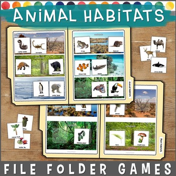 Animal Habitats File Folder Games by Exceptional Thinkers | TPT