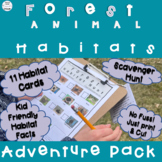 Forest Animal Habitats Scavenger Hunt and Information Cards