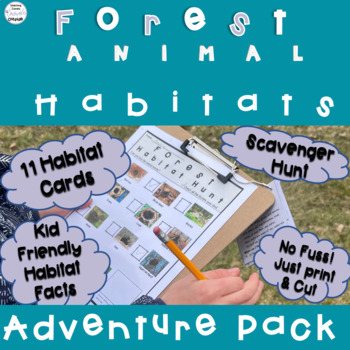 Preview of Forest Animal Habitats Scavenger Hunt and Information Cards