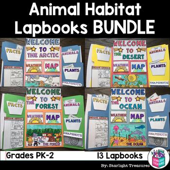 Preview of Animal Habitats Lapbook Bundle for Early Learners: Arctic, Desert, Forest, Ocean