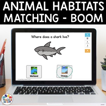 Preview of Animal Habitats Matching | Boom Cards Distance Learning