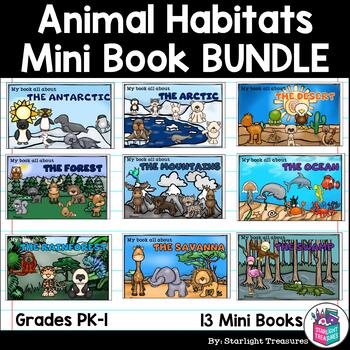 Preview of Animal Habitats Mini Book Bundle for Early Learners: Arctic, Desert, Forest