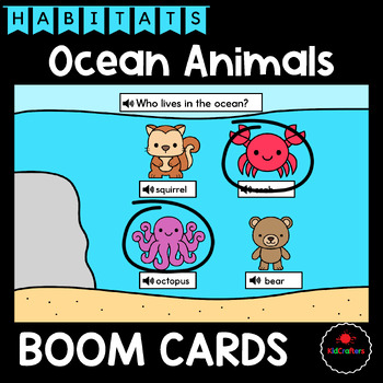 Preview of Animal Habitats (Ocean Animals) Boom Cards™
