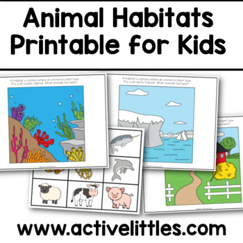 Animal Habitats Preschool Printable Toddler by Active Littles | TPT