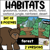 Animal Habitats Science Posters Kindergarten & First Grade