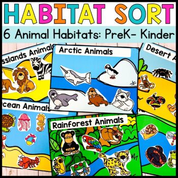 Preview of Animal Habitats Sorting Activities Preschool to Kindergarten