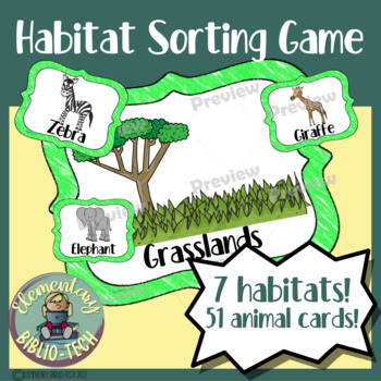 Animal Habitats Sorting Game by Elementary Biblio-Tech | TPT