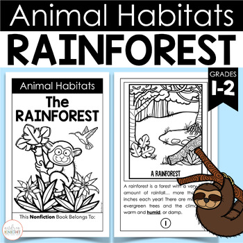 Preview of Animal Habitats - The Rainforest - A Science Flap Book Project for Grades 1-2