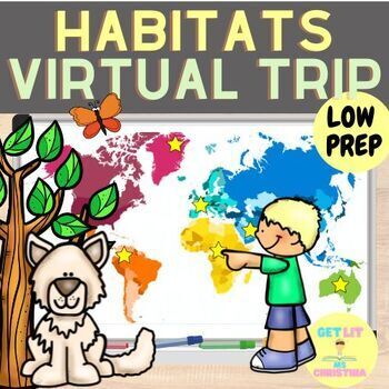 Preview of Animal Habitats Virtual trip:Digital trip with videos, stories, songs & passport