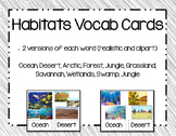 Animal Habitats Vocabulary Cards