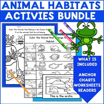 Preview of Animal Habitats Worksheets and Sorting Activity with Readers and Posters