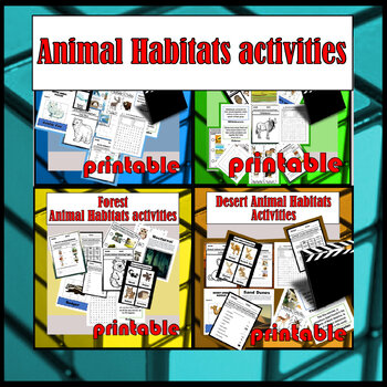 Preview of Animal Habitats activities and Predictable Activities Printables