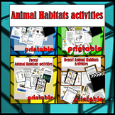 Animal Habitats activities and Predictable Activities Printables