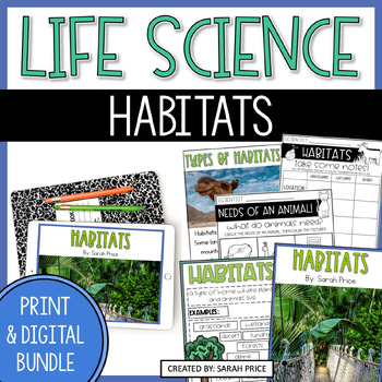 Preview of Animal Habitats & Needs Lessons Science Bundle - Print & Digital Activities