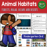 Animal Habitats and Ecosystems Kindergarten Science Worksheets