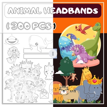 Preview of Animal Headbands Coloring, Crowns, Hat, 300 pieces available WOW!