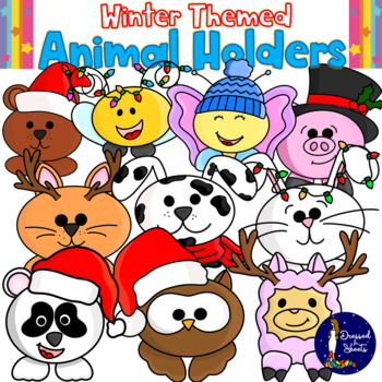 Preview of Animal Holders Clip Art BUNDLE