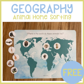 Preview of Animal Homes - Continents World Map - Busy Book - Learning Binder Geography