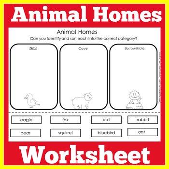 Animal Homes | Kindergarten 1st 2nd 3rd Grade | Animals and Their Homes  Activity