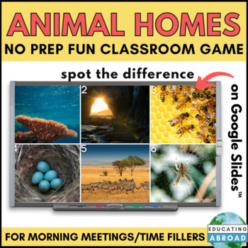 Preview of Animal Homes and Habitats Science Game on Google Slides™