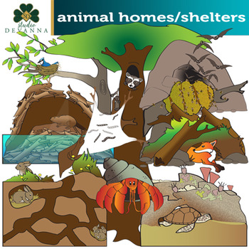 Preview of Animal Homes and Shelters Clip Art