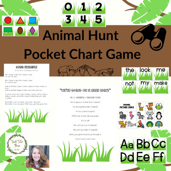 Preview of Animal Hunt / Going on Bear Hunt Game-Shapes, Numbers, Colors, Letters, S. Words