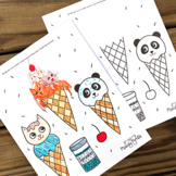 Animal Ice Cream Summer Drawing Activity | Doodle Coloring Page