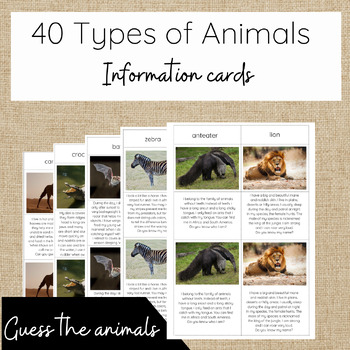 Preview of 40 Animal Information Cards