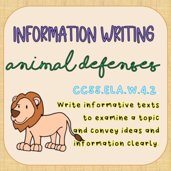 Preview of Animal Information Writing Unit 4.L.W.4.2. | No Prep | Online Research